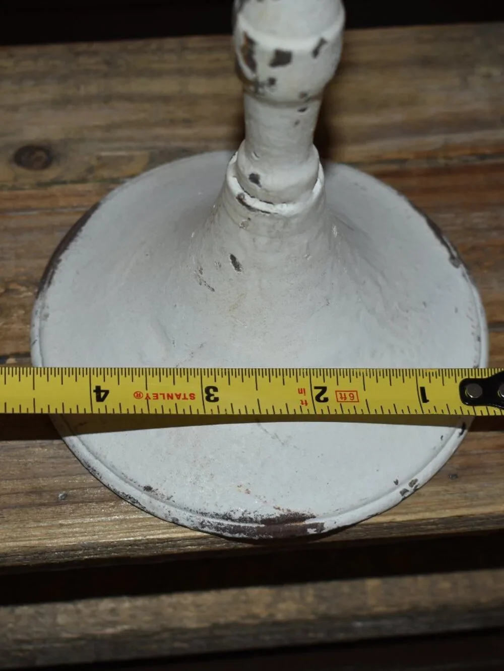 Vintage Shabby Chic Distressed White Iron Metal Candle Holder Farmhouse Decor